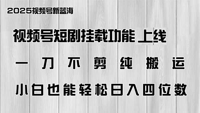 （14310期）微信视频号短剧剧本初始化新功能上线，一刀不剪纯运送，新手都可以轻松日入四位数-中创网_专注互联网创业,项目资源整合-心诚资源网