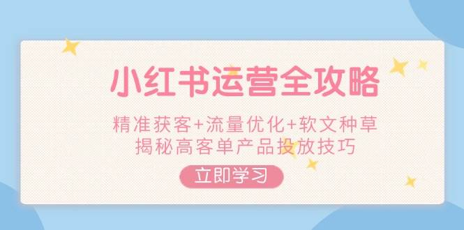 小红书运营攻略大全，营销获客 总流量提升 推广软文种树，揭密高客单商品推广方法-中创网_专注互联网创业,项目资源整合-心诚资源网