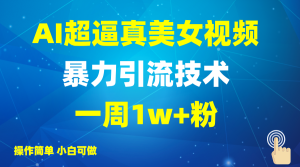 2025AI超真实美女丝袜暴力行为引流方法,一周1w 粉,使用方便小白可做,躺着赚钱视频收益-中创网_专注互联网创业,项目资源整合-心诚资源网
