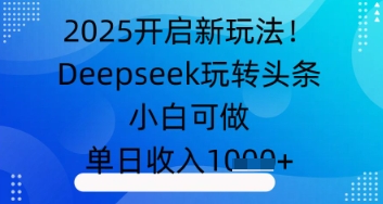 2025打开新模式！Deepseek玩扭头条，小白可做，单日收益多张-中创网_专注互联网创业,项目资源整合-心诚资源网