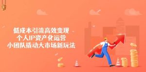 降低成本引流方法高效率转现,本人IP财产化运营,小团体撬起市场新模式-中创网_专注互联网创业,项目资源整合-心诚资源网