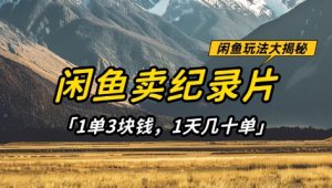 淘宝闲鱼纪实片1单3元钱，1天几十单，新项目平稳有希望-中创网_专注互联网创业,项目资源整合-心诚资源网