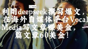 出海搞钱!利用deepseek撰写爆文,在海外自媒体平台Vocal Media写文章挣美金,一篇文章60刀-中创网_专注互联网创业,项目资源整合-心诚资源网