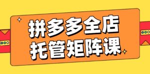 (14328期)拼多多平台店铺代管引流矩阵课,赢利促销游戏玩法,高效率方案设定,提升店铺经济效益-中创网_专注互联网创业,项目资源整合-心诚资源网