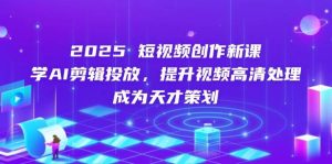 2025短视频创作新课,学AI剪辑投放,提升视频高清处理,成为天才策划-中创网_专注互联网创业,项目资源整合-心诚资源网