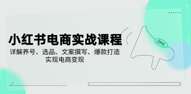 小红书电商实战课程，详解养号、选品、文案撰写、爆款打造，实现电商变现-中创网_专注互联网创业,项目资源整合-心诚资源网