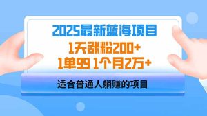 (14573期)2025蓝海项目 1天增粉200 1单99 1个月2万-中创网_专注互联网创业,项目资源整合-心诚资源网