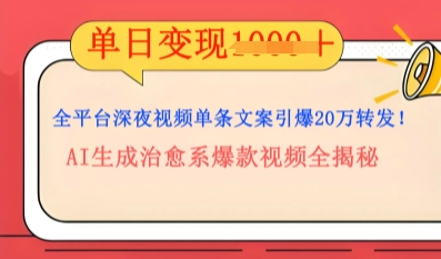 全网平台深夜文案新蓝海：DeepSeek形成上百万播放率经典话语，治愈系动漫具体内容增粉速度更快4倍-中创网_专注互联网创业,项目资源整合-心诚资源网