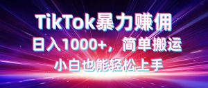 (14402期)TikTok运送暴力行为赚佣,日入1000 ,简易运送,新手也可以快速上手-中创网_专注互联网创业,项目资源整合-心诚资源网