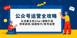 (13996期)公众号运营全攻略:从流量主到10w+爆款打造,领域选择/选题技巧/账号运营-中创网_专注互联网创业,项目资源整合-心诚资源网