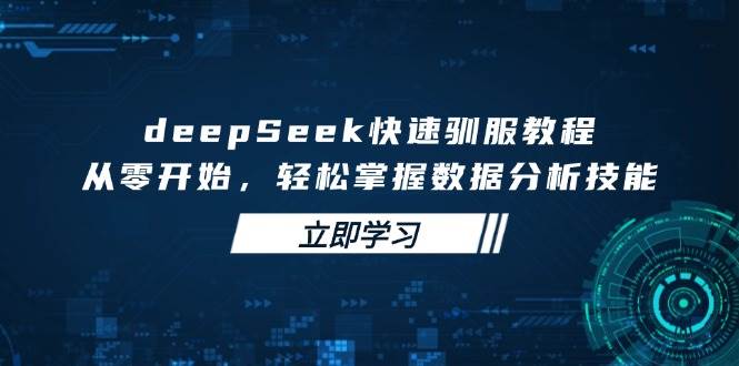 deepSeek迅速收服实例教程，从零开始，快速掌握数据分析技能-中创网_专注互联网创业,项目资源整合-心诚资源网