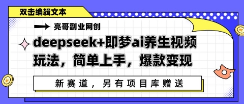 deepseek 即梦ai中医养生视频游戏玩法，简易入门，爆品转现-中创网_专注互联网创业,项目资源整合-心诚资源网