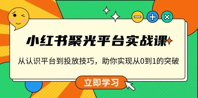 小红书聚光平台实战课，从认识平台到投放技巧，助你实现从0到1的突破-中创网_专注互联网创业,项目资源整合-心诚资源网