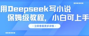 用Deepseek写网络小说，家庭保姆级实例教程，小白可实际操作-中创网_专注互联网创业,项目资源整合-心诚资源网