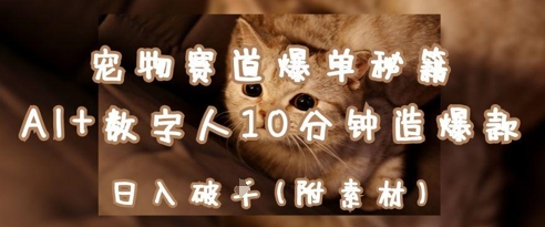 小宠物跑道打造爆款秘笈：AI 虚拟数字人10min造爆品，日入1k-中创网_专注互联网创业,项目资源整合-心诚资源网