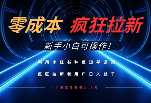 运用小红书种草知乎问答系统漏洞，零成本玩命引流日入多张，新手入门易操作-中创网_专注互联网创业,项目资源整合-心诚资源网