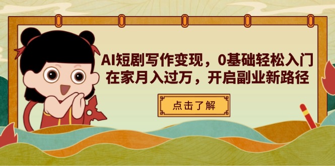 （14407期）AI短剧剧本写作变现，0基本轻松入门，在家里月入了万，打开第二职业新思路-中创网_专注互联网创业,项目资源整合-心诚资源网