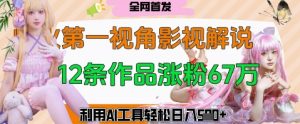 爆火第一人称视角影视解说，12条作品涨粉67W，巧用AI工具，轻松日入几张-中创网_专注互联网创业,项目资源整合-心诚资源网