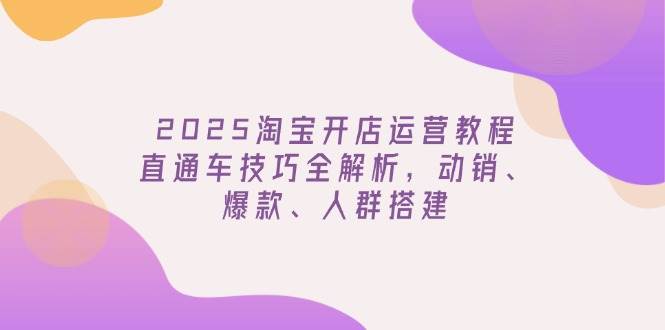2025淘宝开网店运营教程升级，淘宝直通车方法全面解析，促销、爆品、群体构建-中创网_专注互联网创业,项目资源整合-心诚资源网