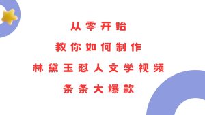 (13822期)从零开始,教你如何制作林黛玉怼人文学视频!条条大爆款!-中创网_专注互联网创业,项目资源整合-心诚资源网