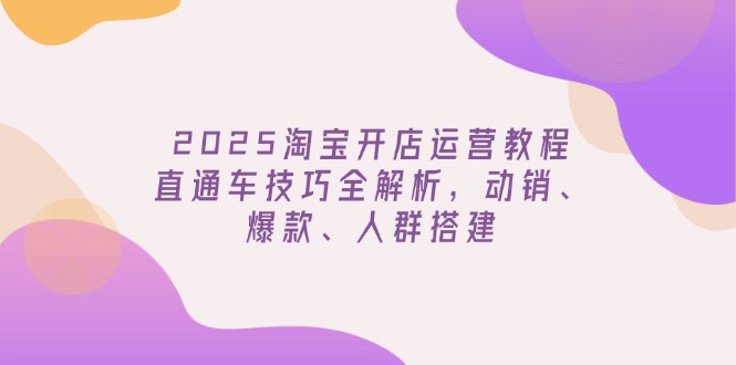 （14389期）2025淘宝开店运营教程更新，直通车技巧全解析，动销、爆款、人群搭建-中创网_专注互联网创业,项目资源整合-心诚资源网