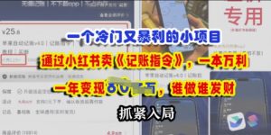 一个小众要求,根据小红书的卖《记账指令》,一本万利,谁做谁发,赶紧进入-中创网_专注互联网创业,项目资源整合-心诚资源网