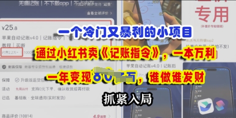 一个小众要求，根据小红书的卖《记账指令》，一本万利，谁做谁发，赶紧进入-中创网_专注互联网创业,项目资源整合-心诚资源网