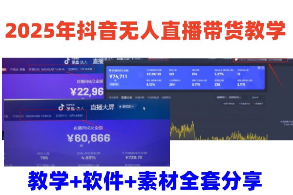 2025年抖音无人直播卖货课堂教学，从0到1全过程干货知识迅速撸金-中创网_专注互联网创业,项目资源整合-心诚资源网