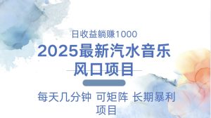 （13894期）2025最新汽水音乐躺赚项目 每天几分钟 日入1000＋-中创网_专注互联网创业,项目资源整合-心诚资源网
