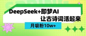 用DeepSeek做AI 古诗文短视频，增粉 10W (家庭保姆级实例教程)-中创网_专注互联网创业,项目资源整合-心诚资源网