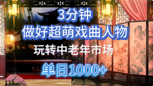 用Ai制作Q版戏剧人物手把手教你吃透中老年经济，5分钟一个成品，多渠道变现-中创网_专注互联网创业,项目资源整合-心诚资源网