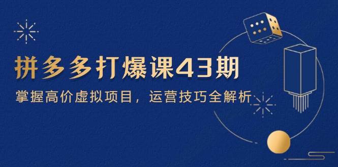 拼多多平台打穿课第 43 期，把握高价位虚拟资源项目，运营方法全面解析（15节）-中创网_专注互联网创业,项目资源整合-心诚资源网