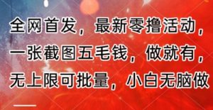 全网首发,最新零撸活动,一张截图五毛钱,做就有,无上限可批量,小白无脑做【流程+官方免费渠道】-中创网_专注互联网创业,项目资源整合-心诚资源网