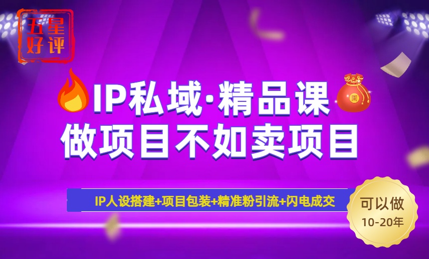 （14406期）2025年“IP公域·密训班精品课程”，日赚3000 新手防坑月入十万，暴力行为引流方法…-中创网_专注互联网创业,项目资源整合-心诚资源网
