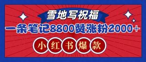 一条笔记8800+赞，涨粉2000+，火爆小红书的recraft雪地写祝福玩法（附提示词及工具）-中创网_专注互联网创业,项目资源整合-心诚资源网