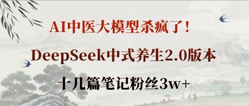 AI中医大实体模型超神了！DeepSeek新中式健康养生2.0版本号，十几篇手记粉丝们3w-中创网_专注互联网创业,项目资源整合-心诚资源网