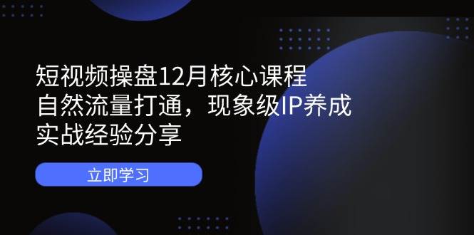 小视频股票操盘12月主干课程：自然搜索流量连通，卓越IP培养，实践经验共享-中创网_专注互联网创业,项目资源整合-心诚资源网