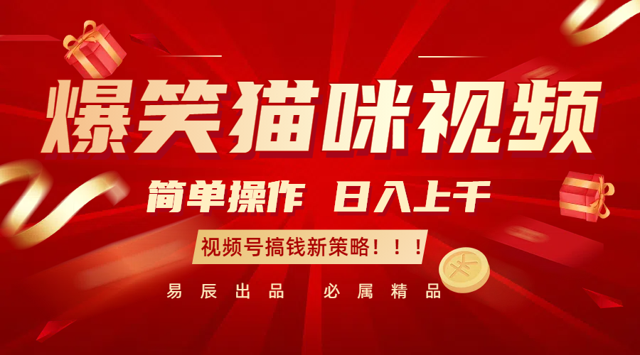 爆笑猫咪视频：简单操作，日入过千，视频号搞钱新策略！-中创网_专注互联网创业,项目资源整合-心诚资源网