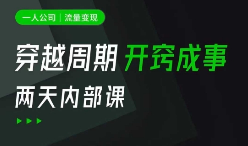 一人公司：流量变现课，一人公司的方法模型拆解， 拆解富人思维，流量思维，小老板思维等-中创网_专注互联网创业,项目资源整合-心诚资源网