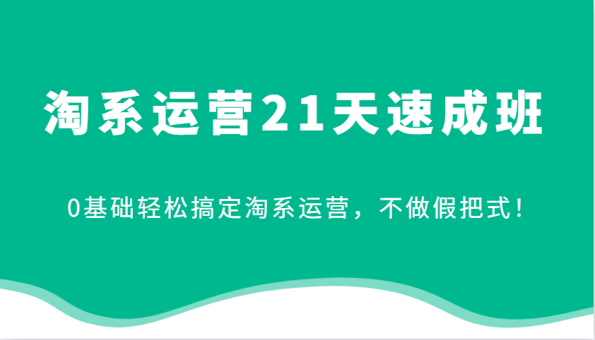 淘系运营21天速成班，0基础轻松搞定淘系运营，不做假把式！（更新）-中创网_专注互联网创业,项目资源整合-心诚资源网