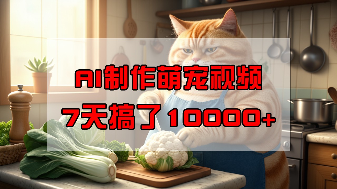 靠AI制做萌宠视频，7天做了1万 ，使用方便成本低，有手机就可以了-中创网_专注互联网创业,项目资源整合-心诚资源网
