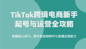TikTok跨境电子商务初学者养号和运营攻略大全，掌握核心方法，提高小视频制作与抖音运营水平-中创网_专注互联网创业,项目资源整合-心诚资源网