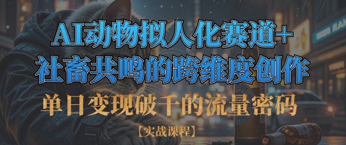单日转现破千平台流量登陆密码，AI小动物拟人跑道 死宅感同身受的跨维度写作-中创网_专注互联网创业,项目资源整合-心诚资源网