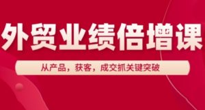 出口外贸业绩倍增课，从技术，拓客，交易量抓关键突破-中创网_专注互联网创业,项目资源整合-心诚资源网