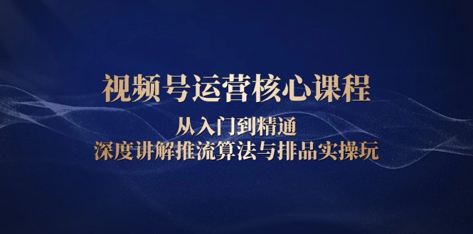 （13863期）视频号运营核心课程，从入门到精通，深度讲解推流算法与排品实操玩-中创网_专注互联网创业,项目资源整合-心诚资源网