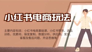 小红书电商游戏玩法:卖货/选款/收集素材/裂变式/数据统计分析/经销商/安排发货/售后服务/开实体店逻辑思维等-中创网_专注互联网创业,项目资源整合-心诚资源网