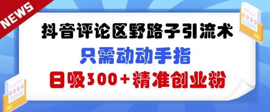 抖音的评论区歪门邪道引流术，仅需动动手，日吸300 精确自主创业粉-中创网_专注互联网创业,项目资源整合-心诚资源网