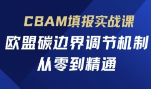 CBAM填写实战演练课,欧盟国家碳界限调控机制,从零到熟练-中创网_专注互联网创业,项目资源整合-心诚资源网