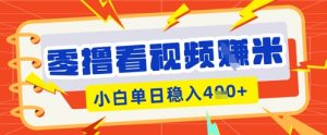 零撸播放视频躺Z新项目,看一个20秒的视频得到 0.3 米,新手一天盈利多张,看越多奖赏权重值越大-中创网_专注互联网创业,项目资源整合-心诚资源网