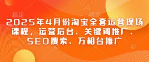 2025年4月份淘宝网整套经营当场课程内容,运营后台、关键词优化、SEO检索、万相台营销推广-中创网_专注互联网创业,项目资源整合-心诚资源网